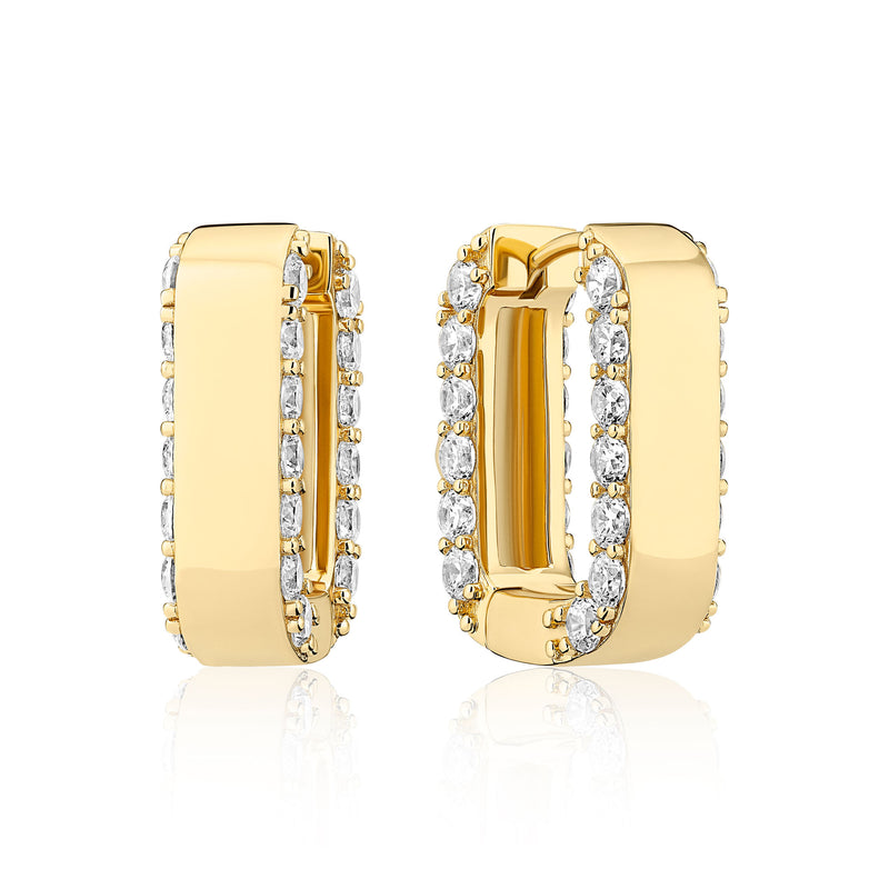 Maratea Piccolo Gold Plated Earrings w. Zirconia