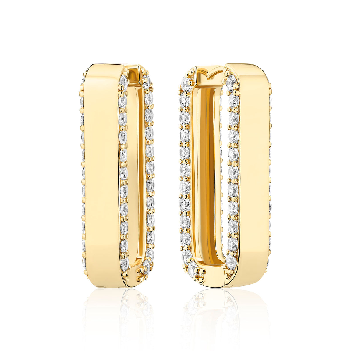 Maratea Grande goldplattierte Ohrringe w. Zirkonia