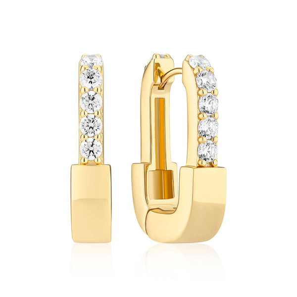 Maratea Gold Plated Earrings w. Zirconia