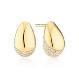 Goccia Gold Plated Earrings w. Zirconia