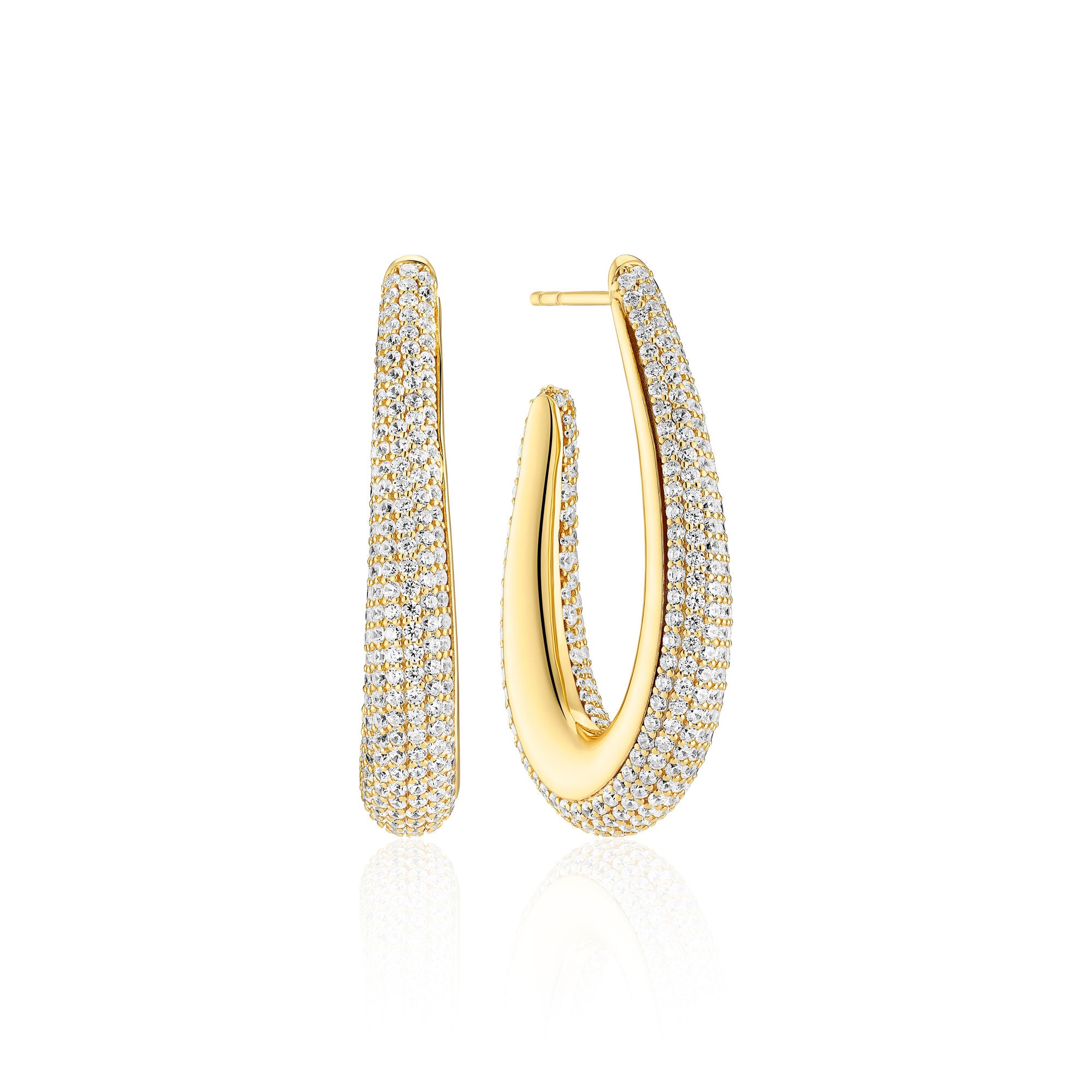 Goccia Piccolo Gold Plated Earrings w. Zirconia