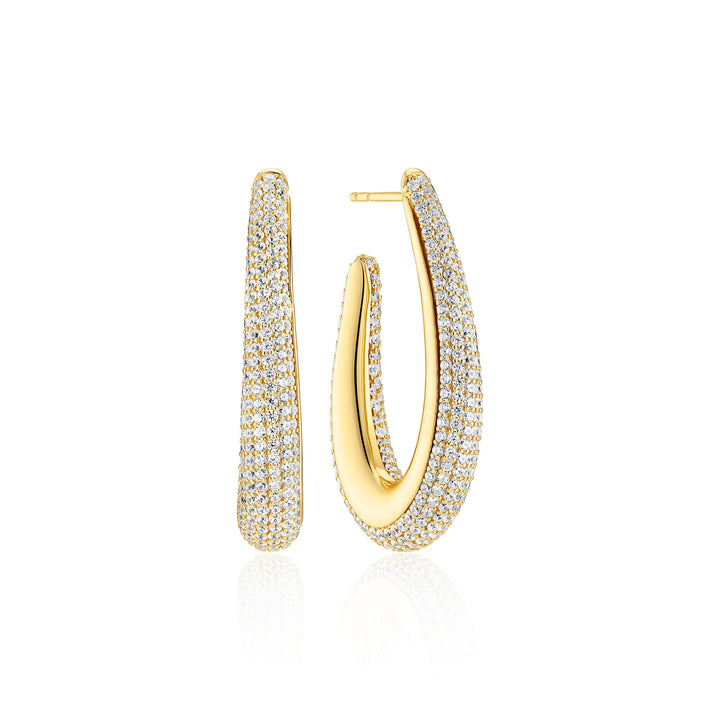 Goccia Piccolo Gold Plated Earrings w. Zirconia