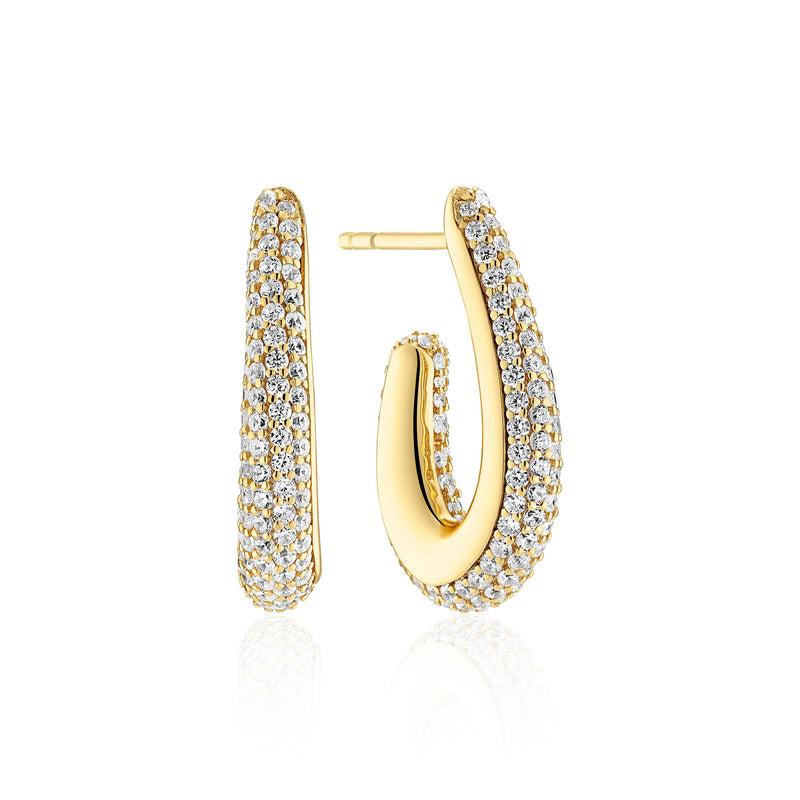 Goccia Parvus Gold Plated Earrings w. Zirconia