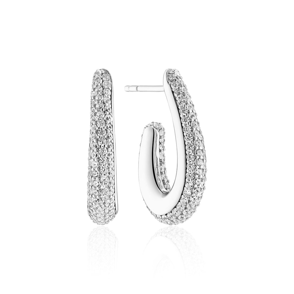 Goccia Parvus Silver Earrings w. Zirconia