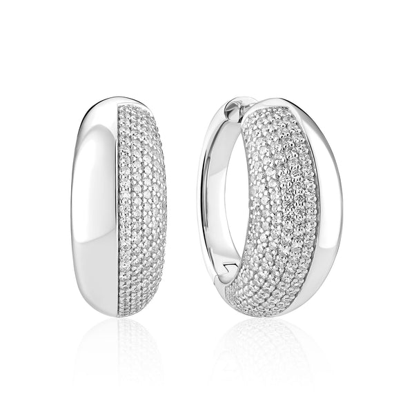 Fasano Grande Silver Earrings w. Zirconia