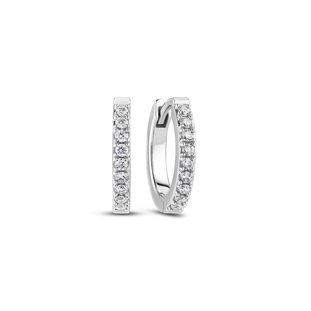 Alba Piccolo 14K Hvidguld Huggie m. Lab-Grown Diamanter