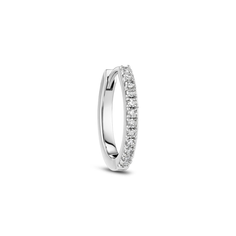 Alba Medio 14K Whitegold Hoop w. Lab-Grown Diamonds