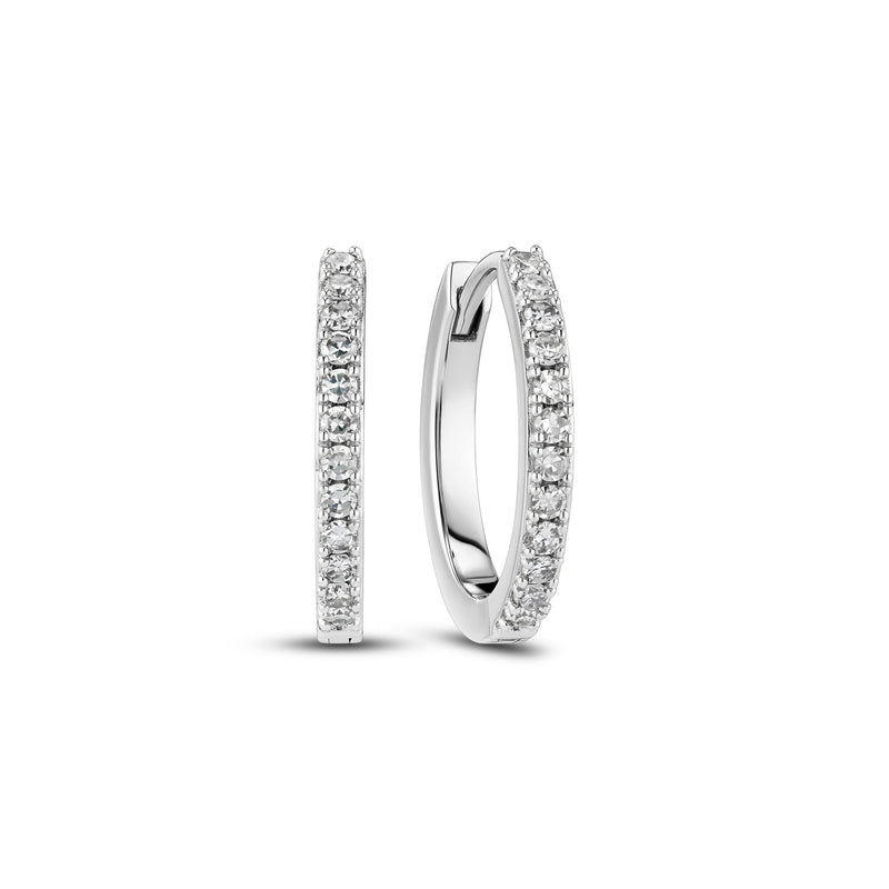 Alba Medio 14K Whitegold Hoop w. Lab-Grown Diamonds