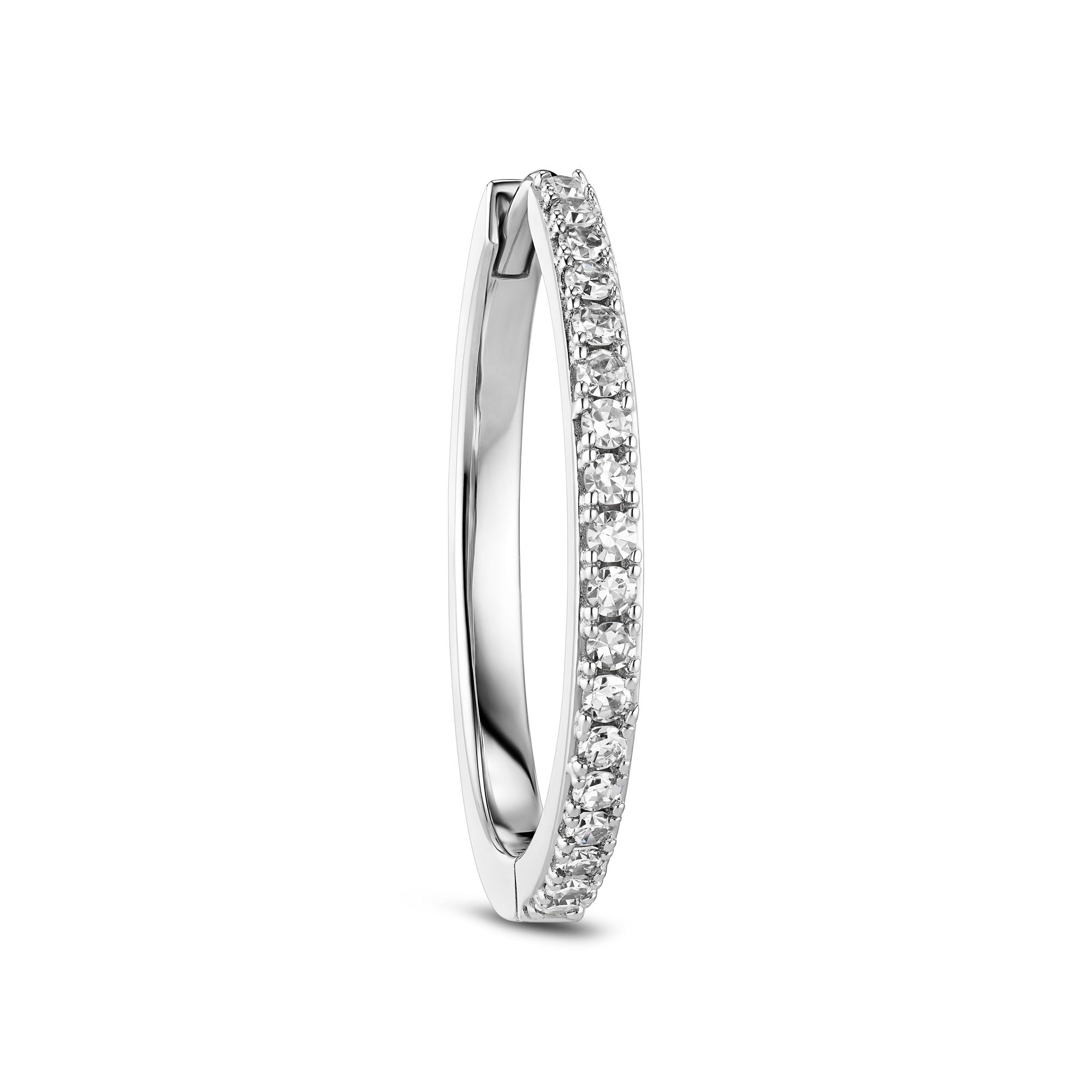 Alba Grande 14K Whitegold Hoop w. Diamanten gewachsen