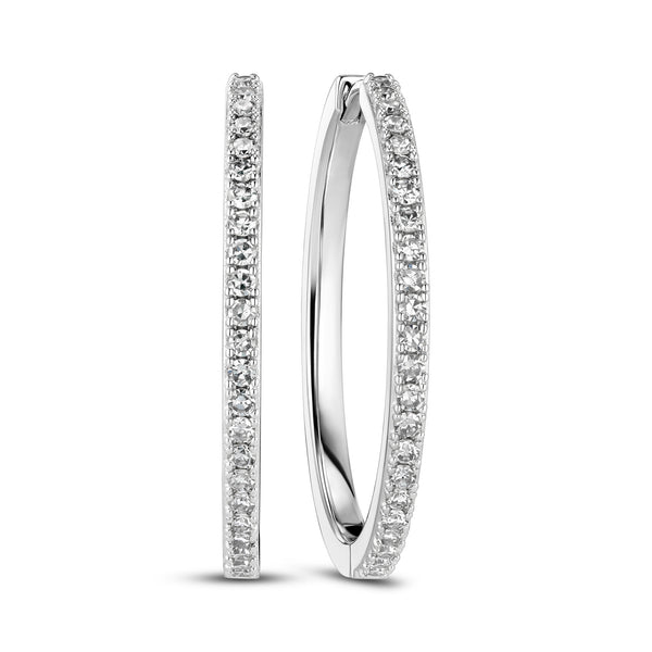 Alba X-Grande 14K Whitegold Hoop w. Lab-Grown Diamonds