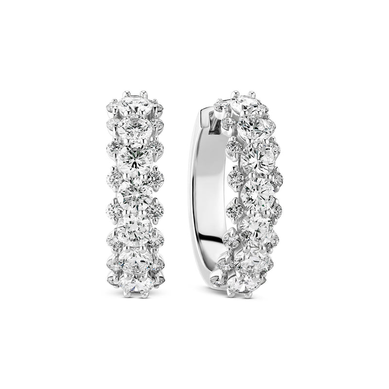 Fior 14K Whitegold Hoops w. Lab-Grown Diamonds