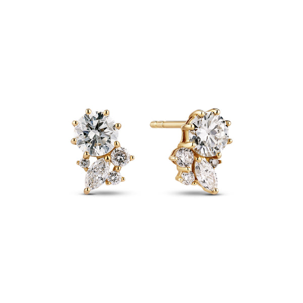 Lovere 14K Gold Studs w. Lab-Grown Diamonds