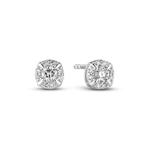 Rome 14K Whitegold Studs w. Lab-Grown Diamonds