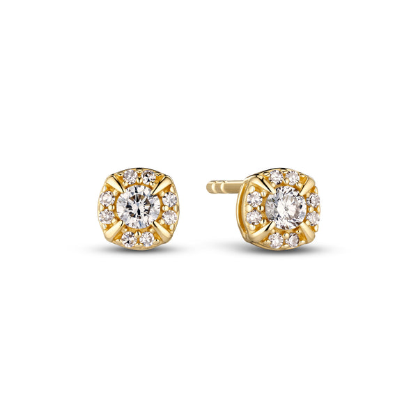 Rome 14K Gold Studs w. Lab-Grown Diamonds