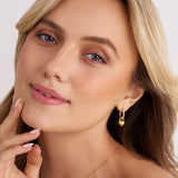 Julia Creolo Gold Plated Earrings w. Zirconia