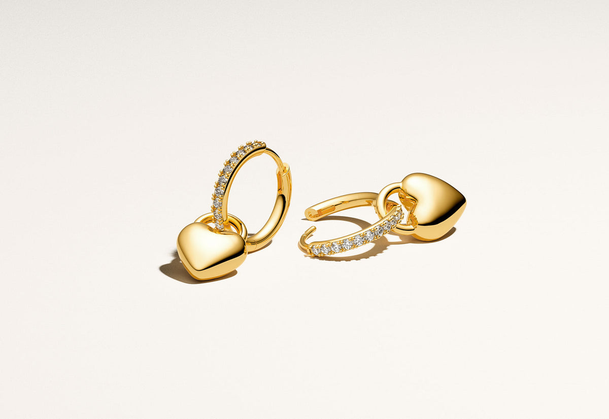 Julia Creolo Gold plattierte Ohrringe w. Zirkonia
