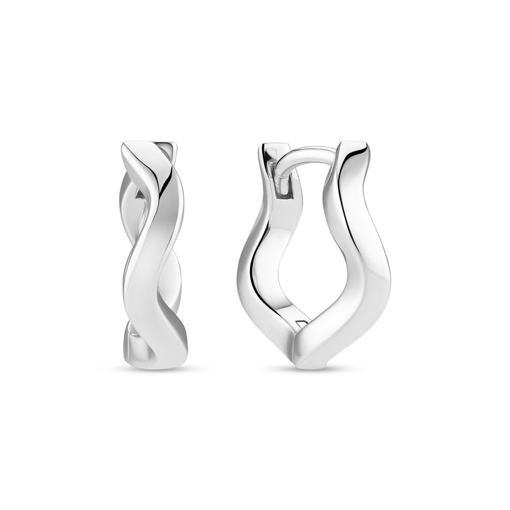 Ellera Waves Pianura Medium Silver Earrings