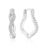 Ellera Waves Grande Silver Earrings w. Zirconia