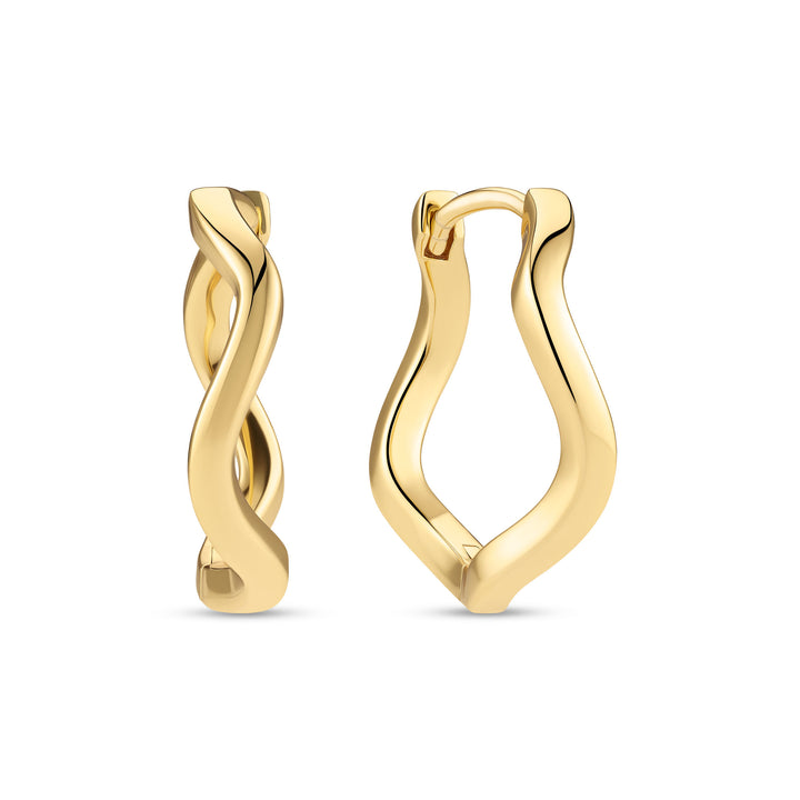 Ellera Waves Pianura Large Gold Plated Earrings