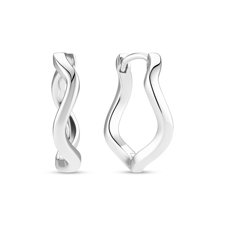 Ellera Waves Pianura Large Silver Earrings