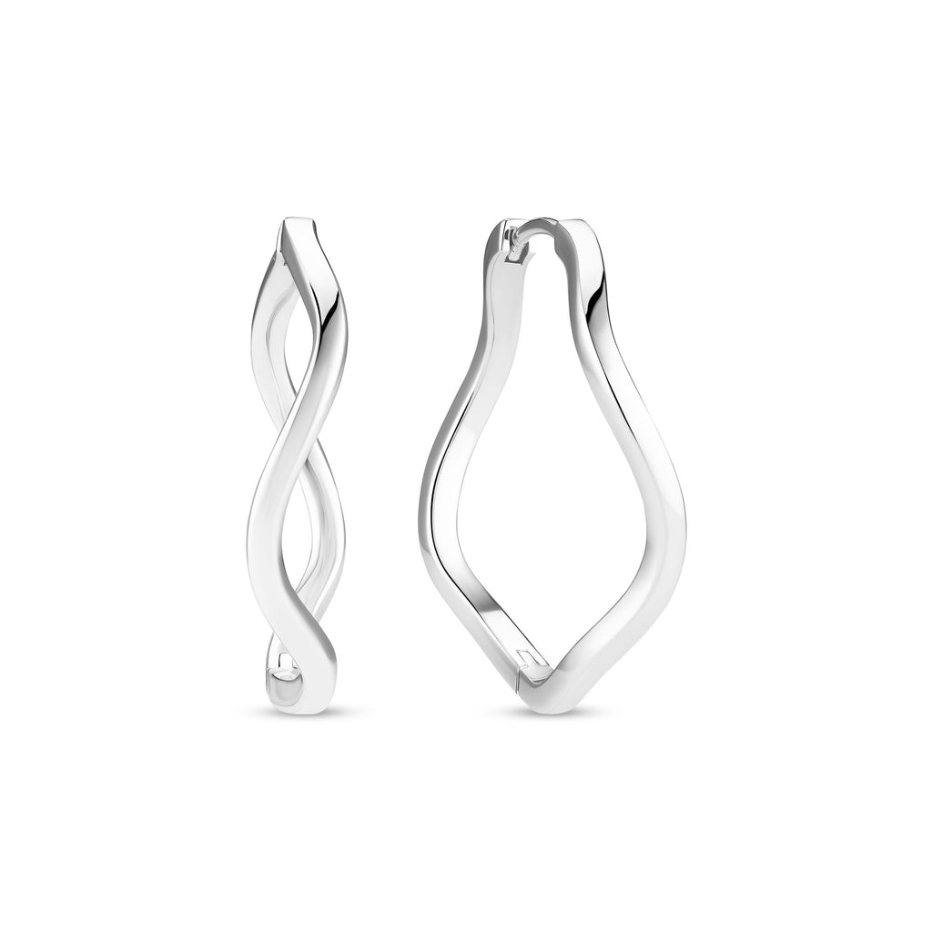 Ellera Waves Pianura X-Large Silver Earrings