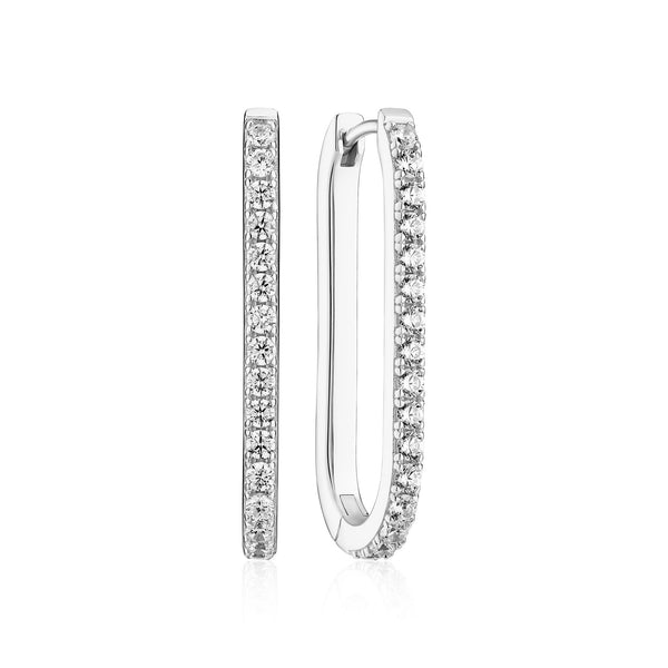 Capizzi Medio Silver Earrings w. Zirconia