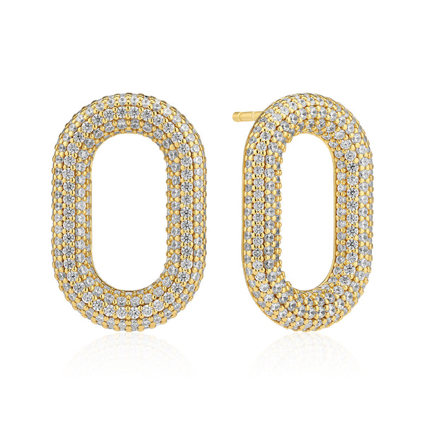 Capri Gold Plated Earrings w. Zirconia