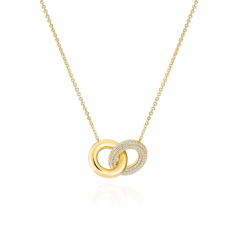 Carrara Due Piccolo Gold Plated Necklace w. Zirconia