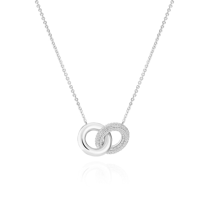 Carrara Due Piccolo Silver Necklace w. Zirconia