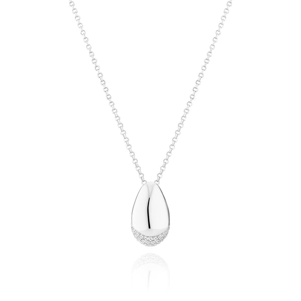 Goccia Silver Necklace w. Zirconia