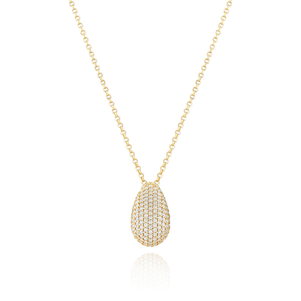 Goccia Altro Gold Plated Necklace w. Zirconia