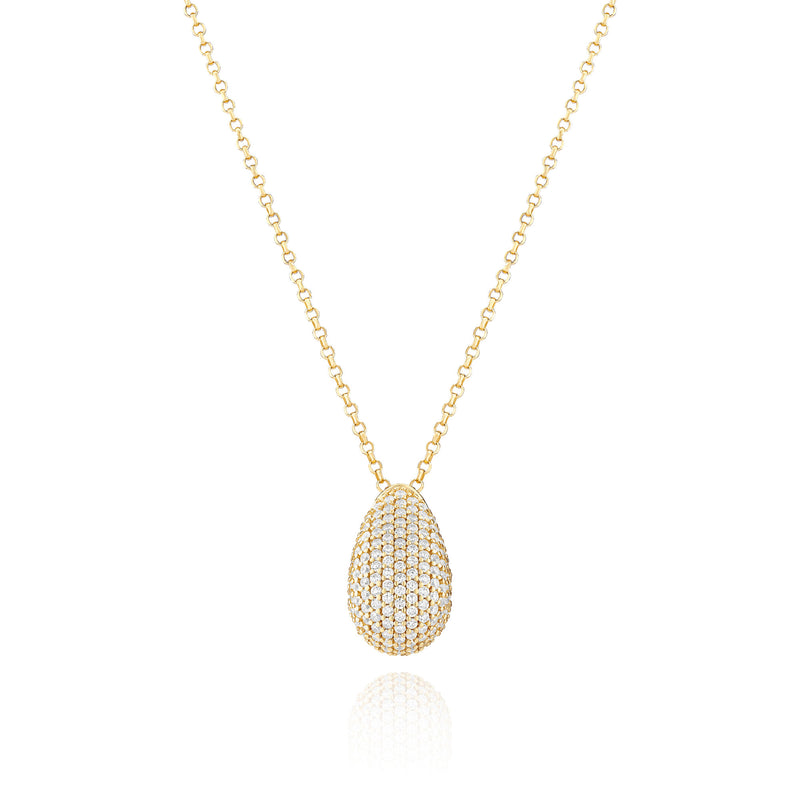 Goccia Altro Gold Plated Necklace w. Zirconia