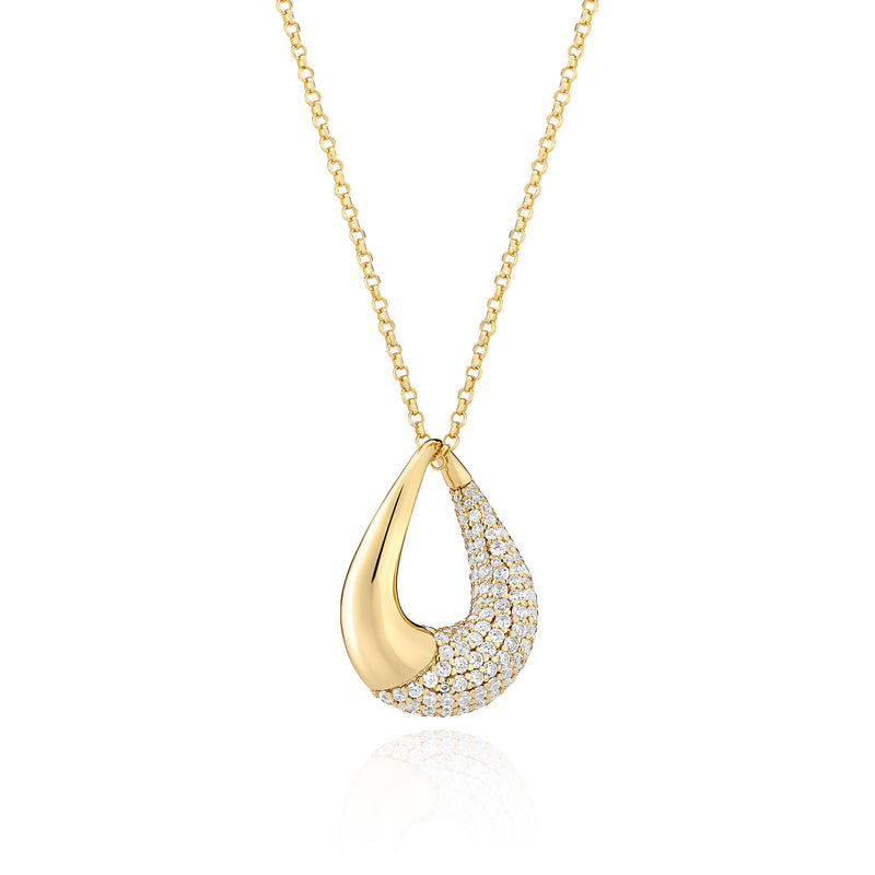 Glorenza Gold Plated Necklace w. Zirconia