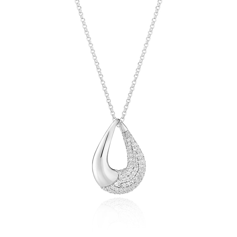 Glorenza Silver Necklace w. Zirconia