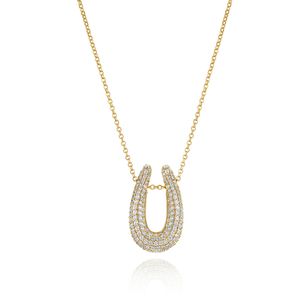 Goccia Parvus Gold Plated Necklace w. Zirconia