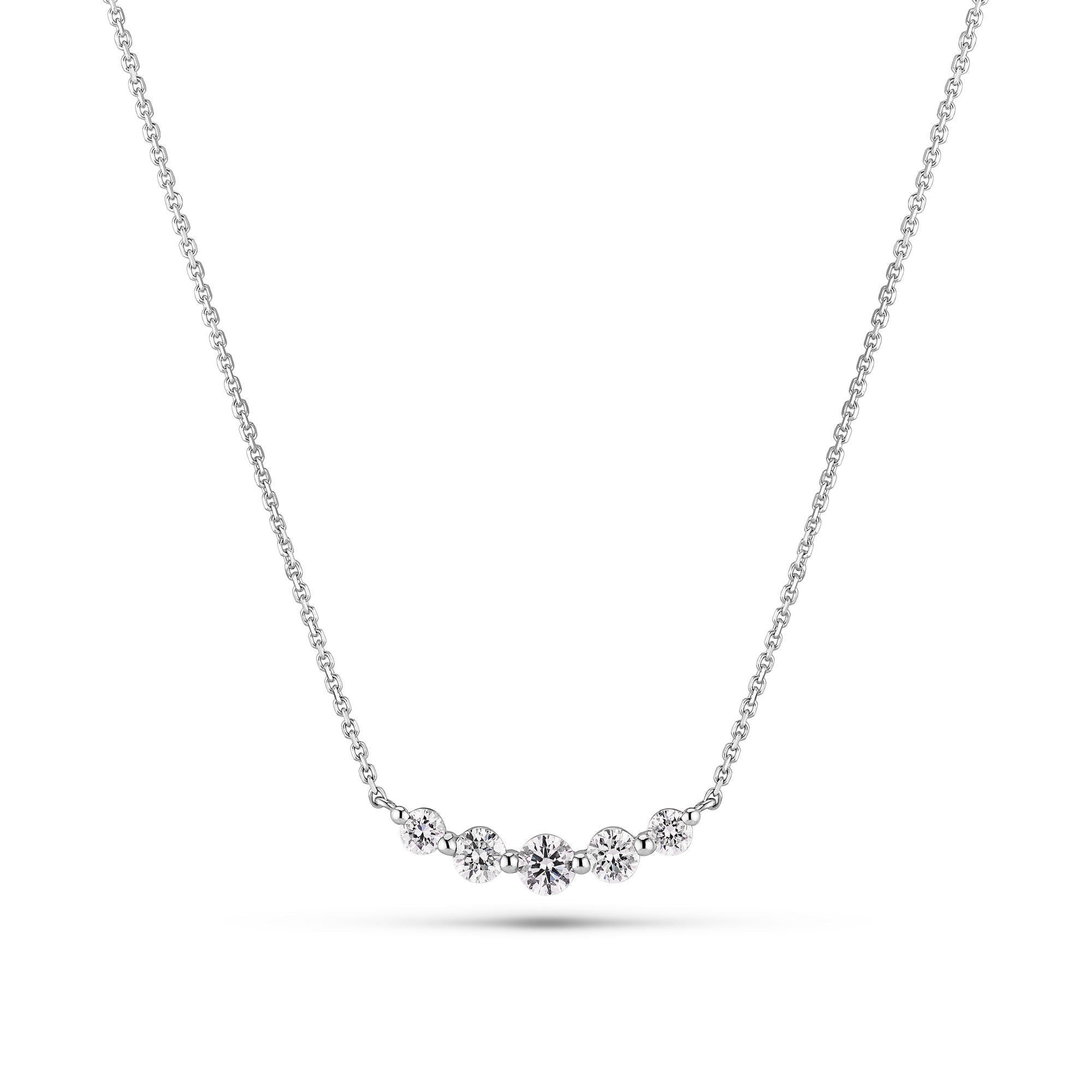 Tiara Piccolo 14K Hvidguld Halskæde m. Lab-Grown Diamanter