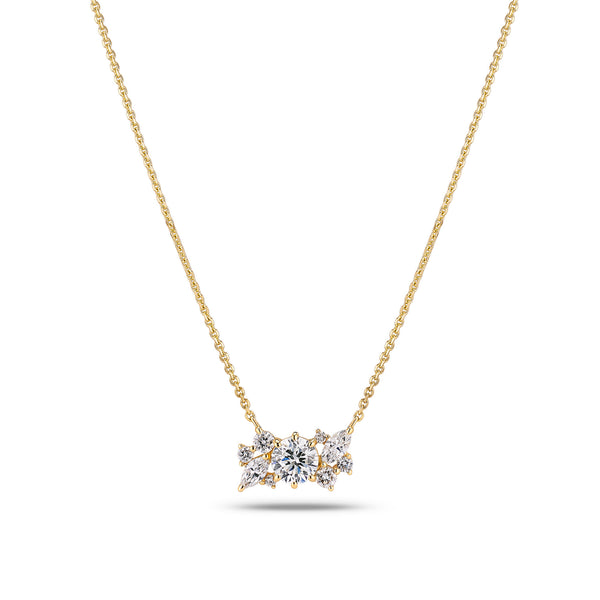 Lovere 14K Gold Necklace w. Lab-Grown Diamonds