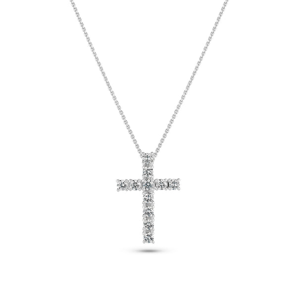 Alba Croce 14K Whitegold Necklace w. Lab-Grown Diamonds