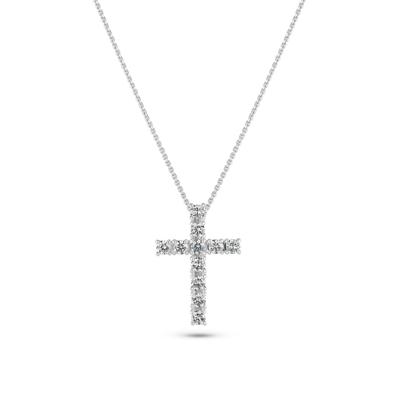 Alba Croce 14K Whitegold Necklace w. Lab-Grown Diamonds