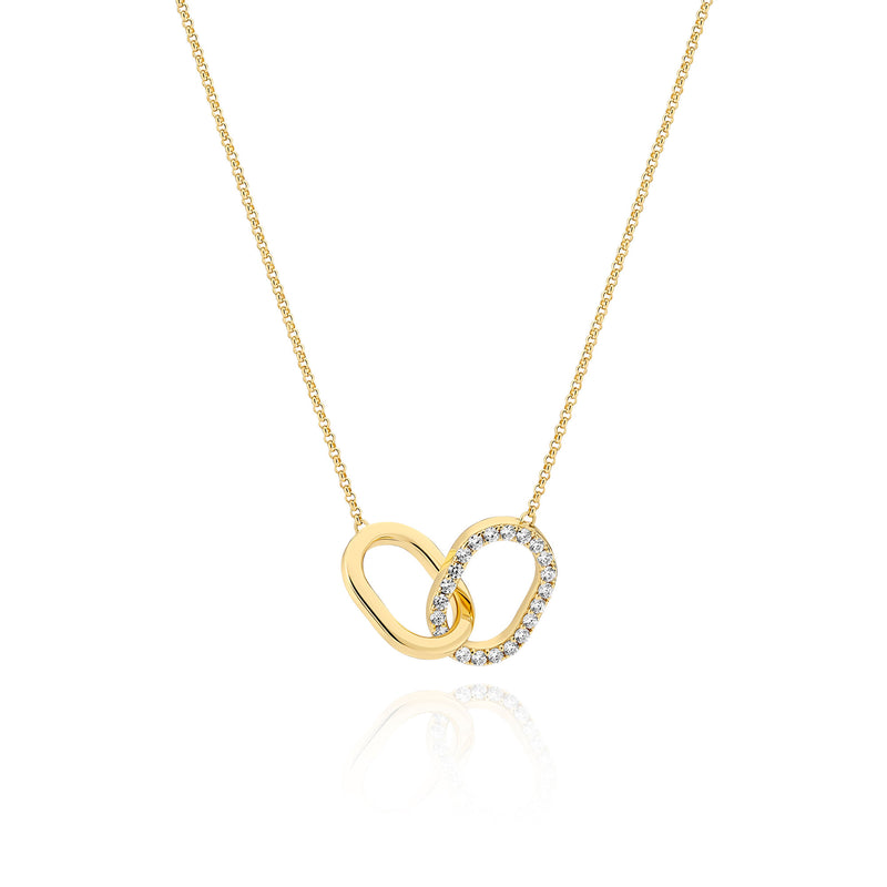 Capizzi Due Piccolo Gold Plated Necklace w. Zirconia