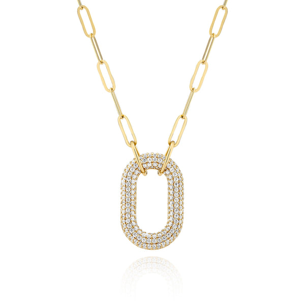 Capri Uno Gold Plated Necklace w. Zirconia