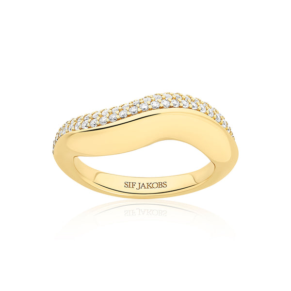 Glorenza Gold Plated Ring w. Zirconia