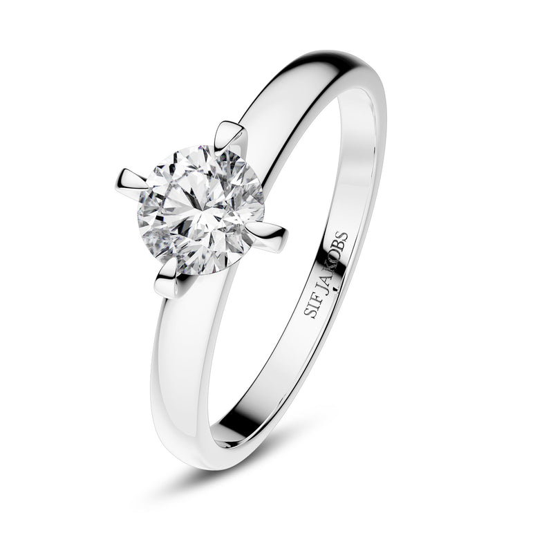 Venice Solitaire 14K Whitegold Ring w. Lab-Grown Diamond