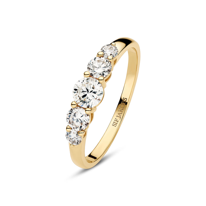 Tiara 14K Gold Ring w. Lab-Grown Diamonds