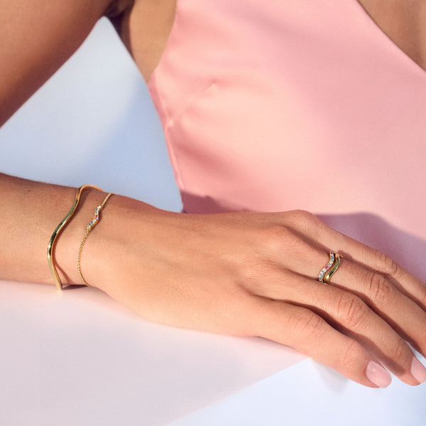 Ellera Waves Silver Ring w. Zirconias