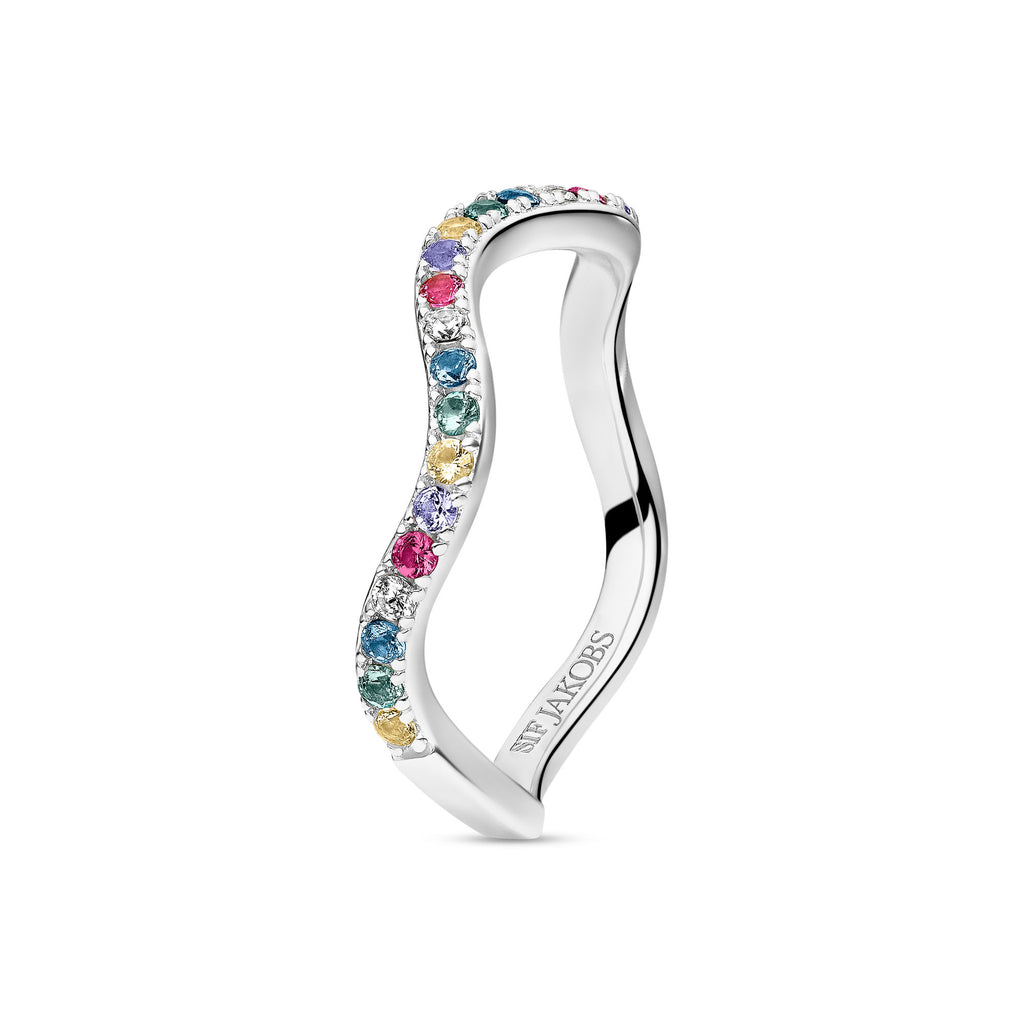 Ellera Waves Silver Ring w. Zirconias