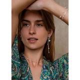 Chain charm Silver Pendant w. Pearls