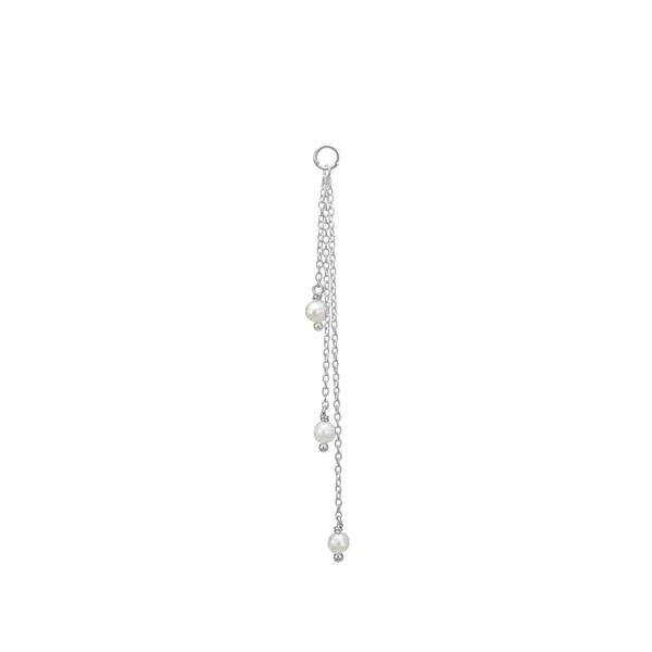 Chain charm Silver Pendant w. Pearls