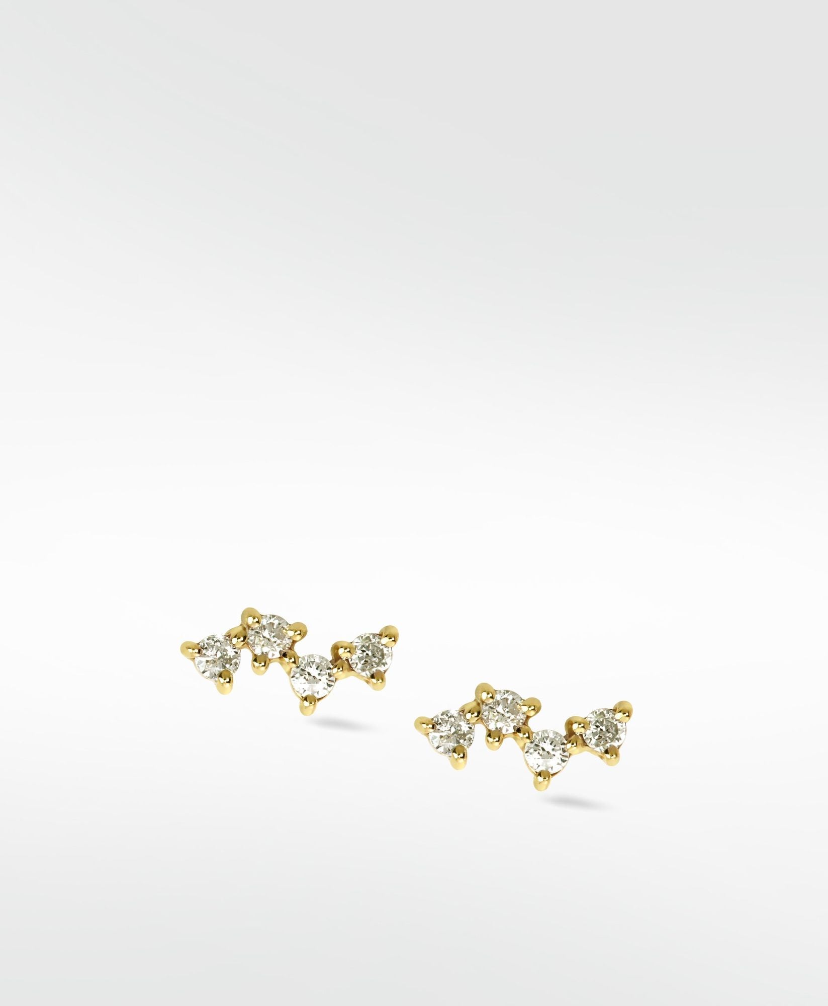 Galaktischer Cluster 14K Gold Ohrringe w. Labor gewachsener Diamant