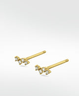 Galactic Cluster 14K Gold Earrings w. Lab-Grown Diamond